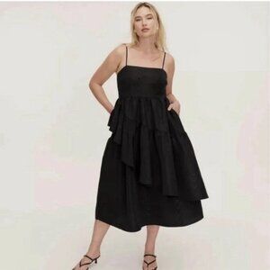 Kate Spade X Target Black Tiered Ruffle Midi Dress Small